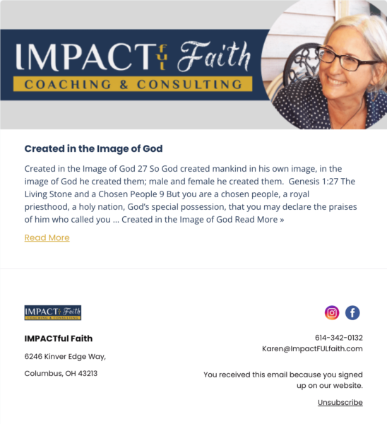 Impactful Faith - Coaching & Consulting - Email Template